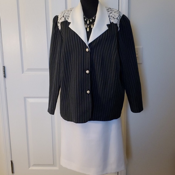 Vintage Robert Too Pinstriped Jacket - Size 18W - Picture 3 of 9